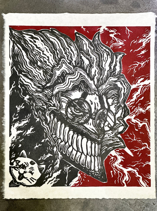 Okarun Linocut Print