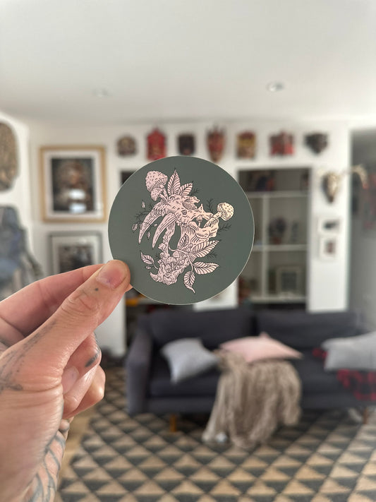 Sabertooth Skull Sticker