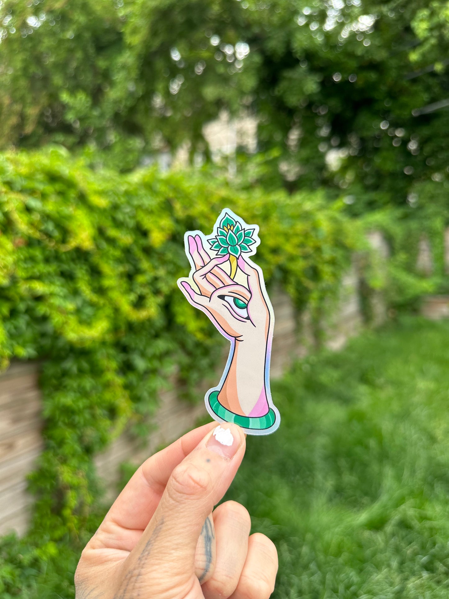 Lotus Hand sticker