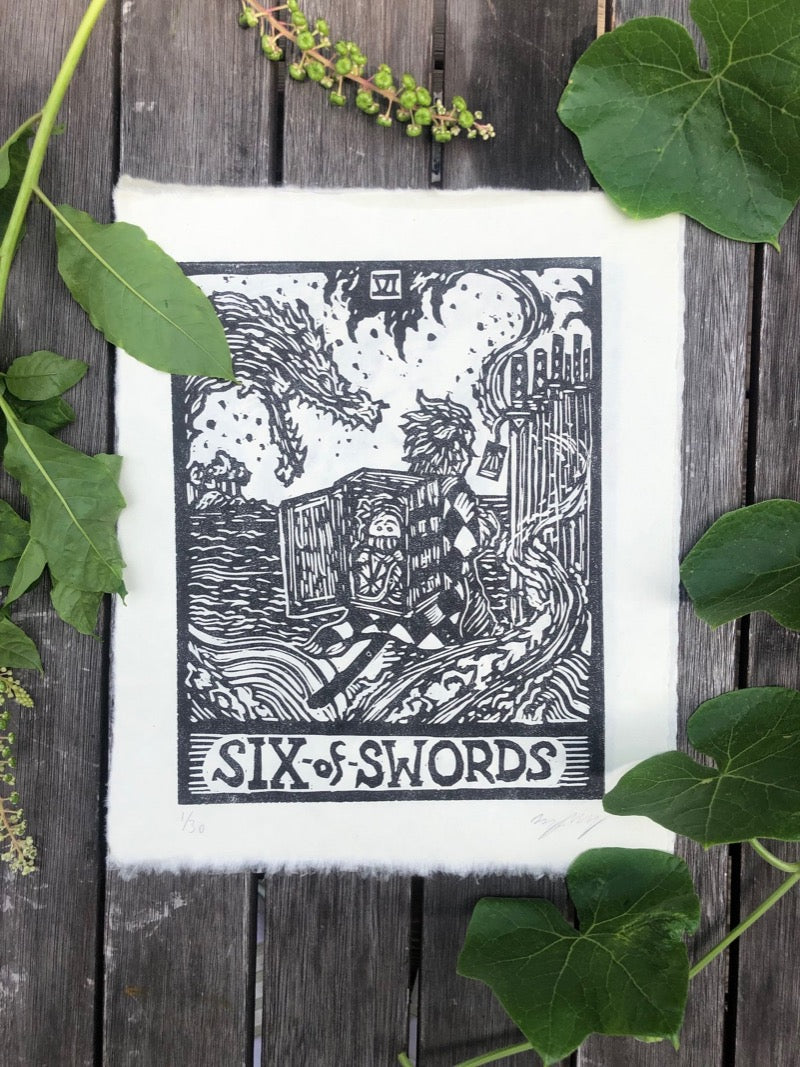 Six of Swords x Demon Slayer Tarot