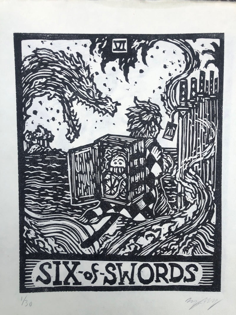 Six of Swords x Demon Slayer Tarot