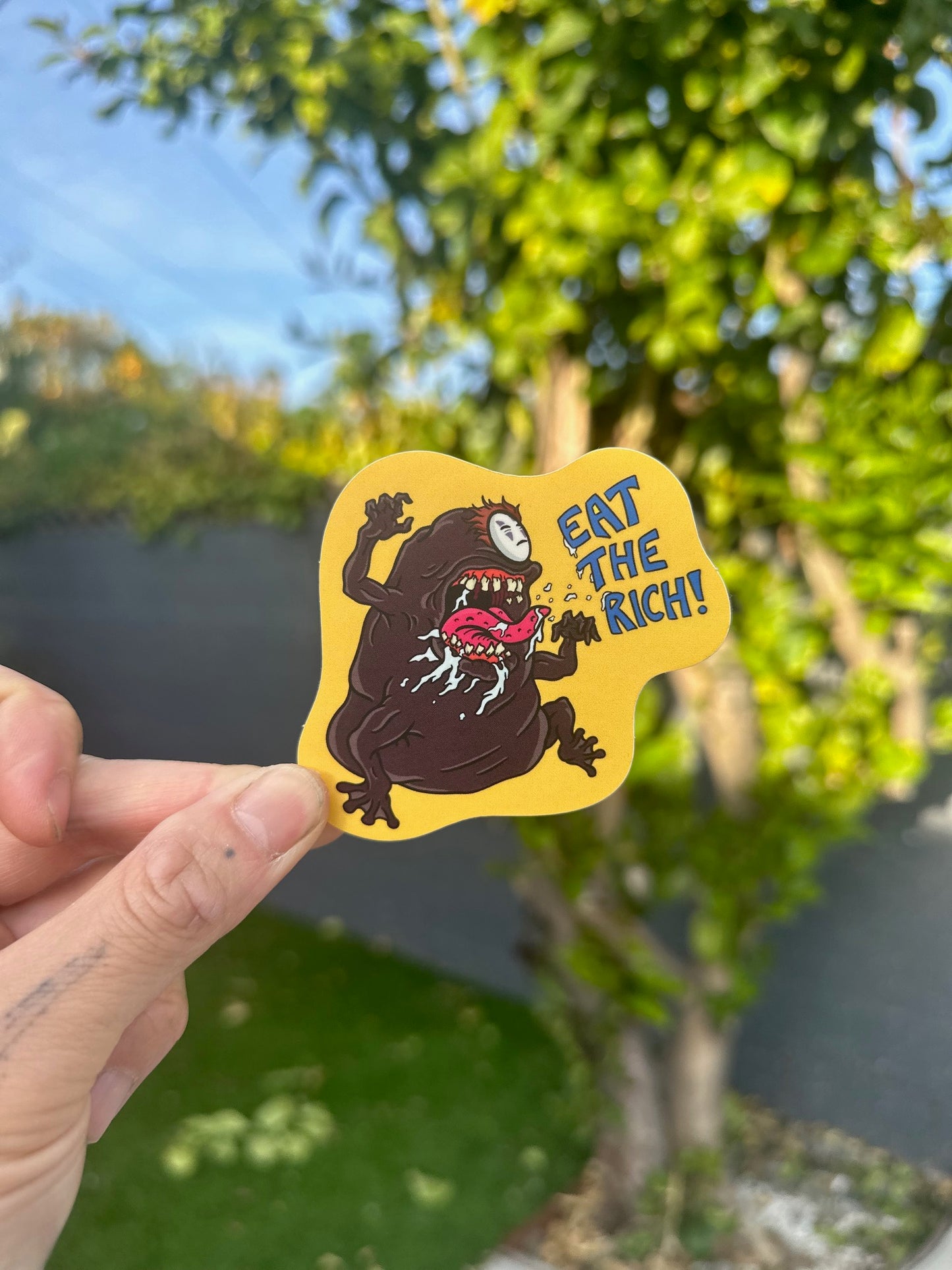 Eat the Rich No Face Sticker